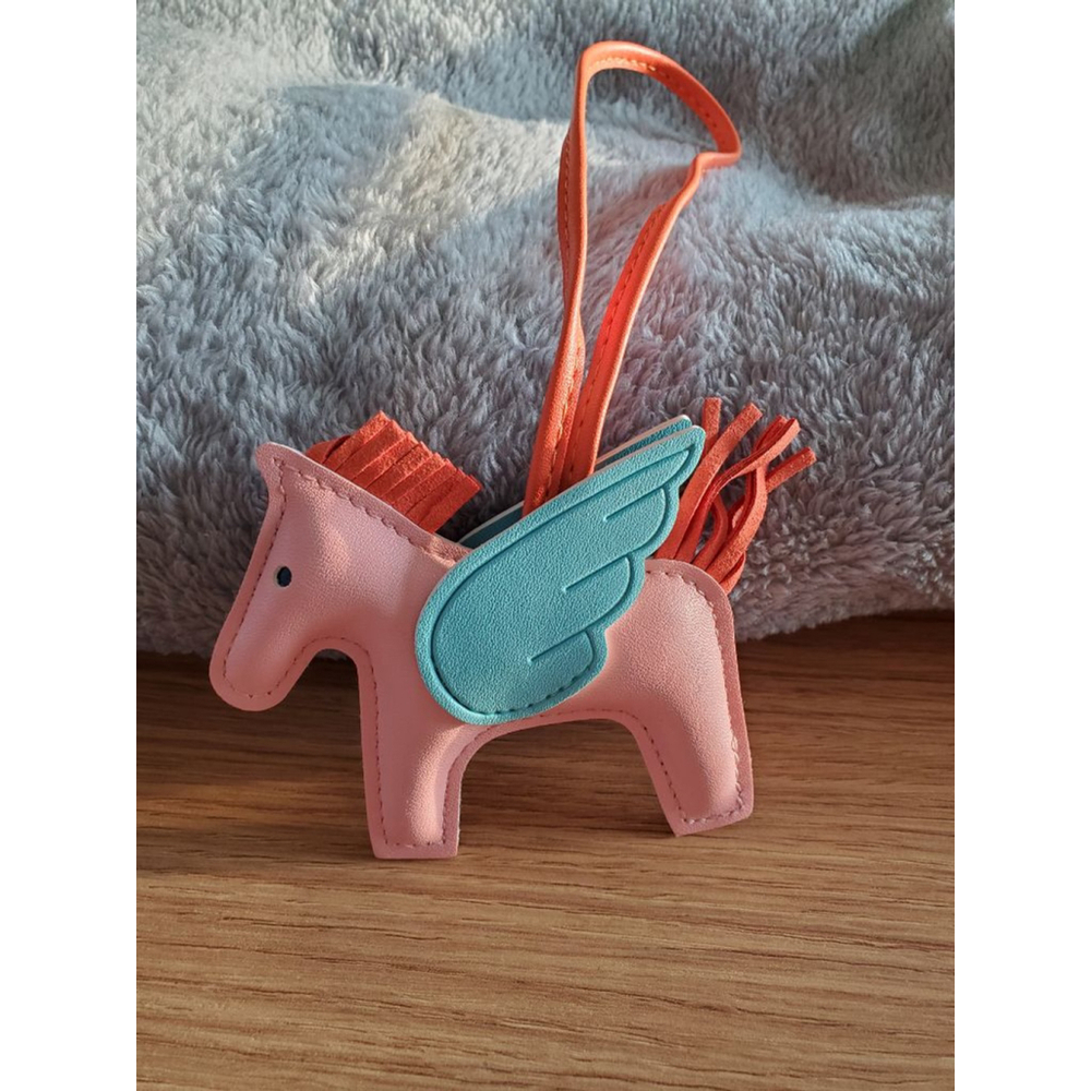 Fly baby fly! Pink Orange and turquoise Pretty Pegasus bag charm & key holder